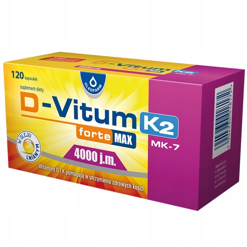 D-Vitum Forte Max 4000 D3 + 100 µg K2 120 kapsułek