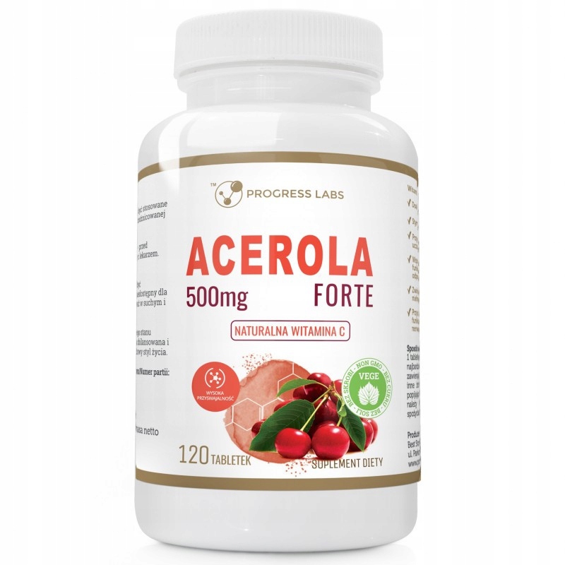 Acerola Forte 500mg  Naturalna Witamina C 120 Tabletek