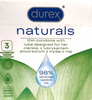 Durex Naturals 3 Prezerwatywy