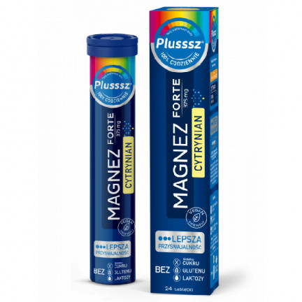 Plusssz Magnez Forte Cytrynian 24 Tabletki Musujące