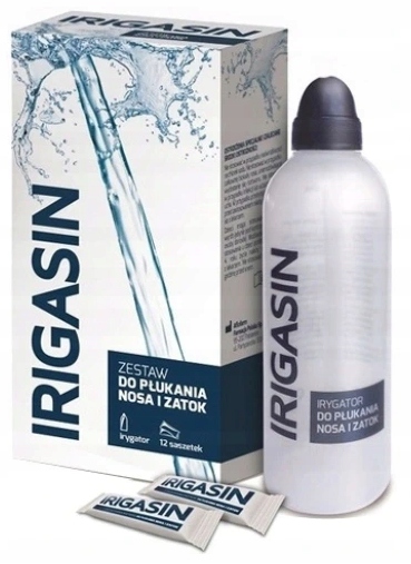 Irigasin Zestaw Do Płukania Nosa I Zatok, Saszetki 12 Sztuk + Irygator