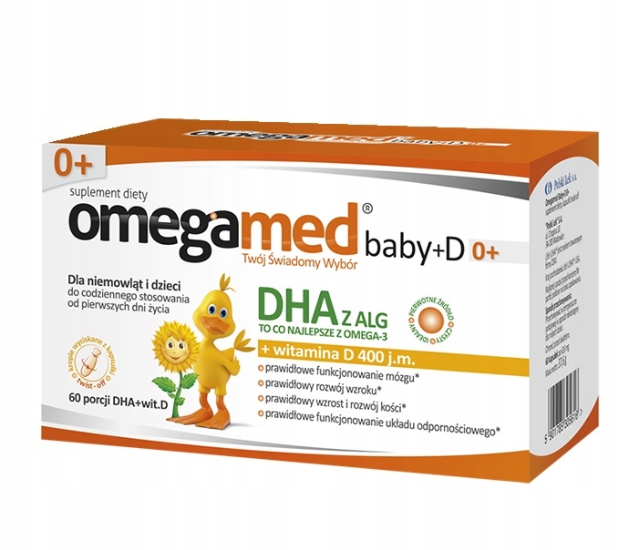Omegamed Baby+D 0+ 150mg DHA i Witaminy D3 400j.m 60 Porcji