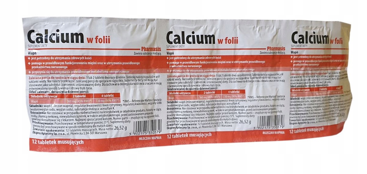 Pharmasis Calcium W Folii 12tabl