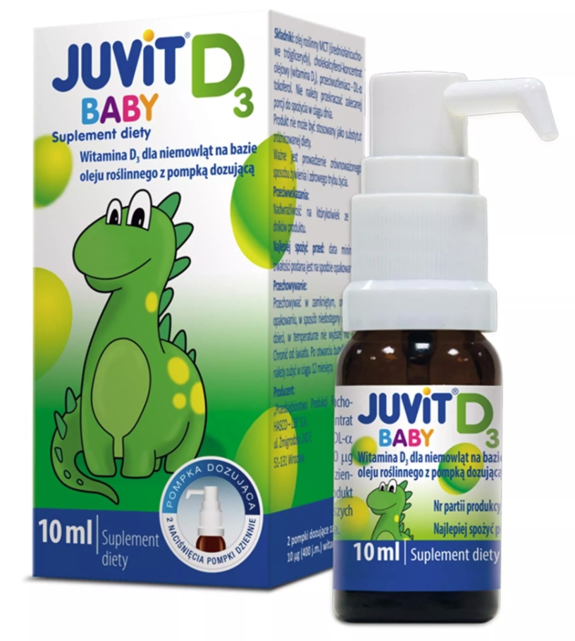 Juvit Baby D3 ( z pompką) krop.doustne 10m