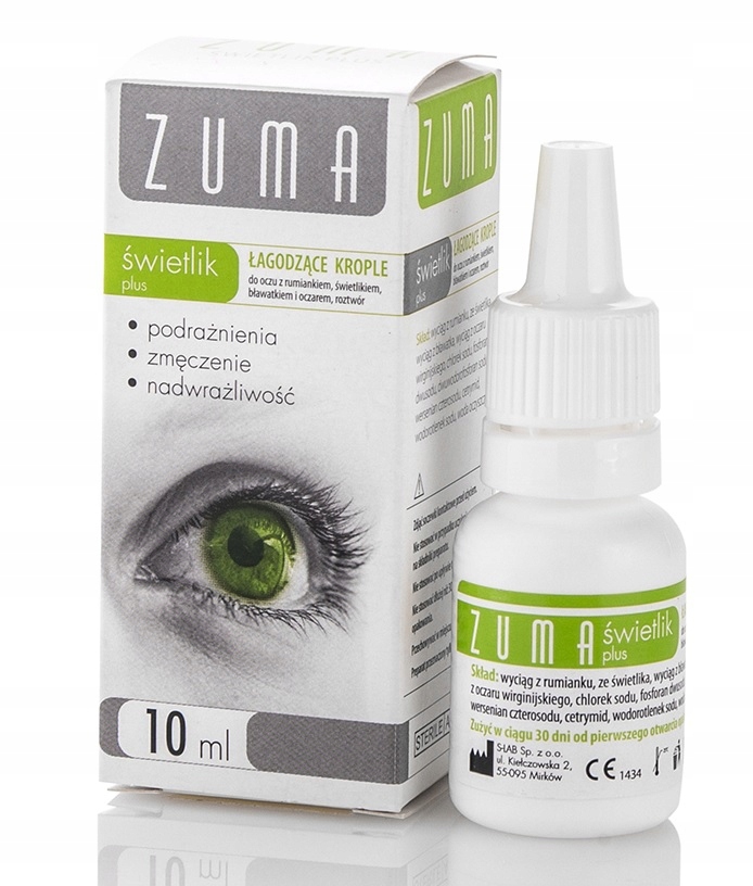 Zuma Świetlik Plus Krople Do Oczu Nawilżające 10ml