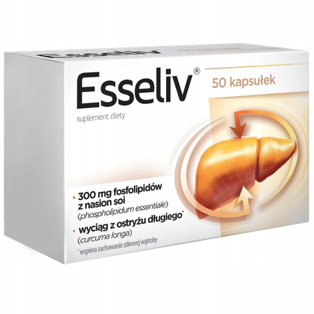 Esseliv 300 Mg Fosfolipidów Wsparcie Wątroby 50 Kapsułek