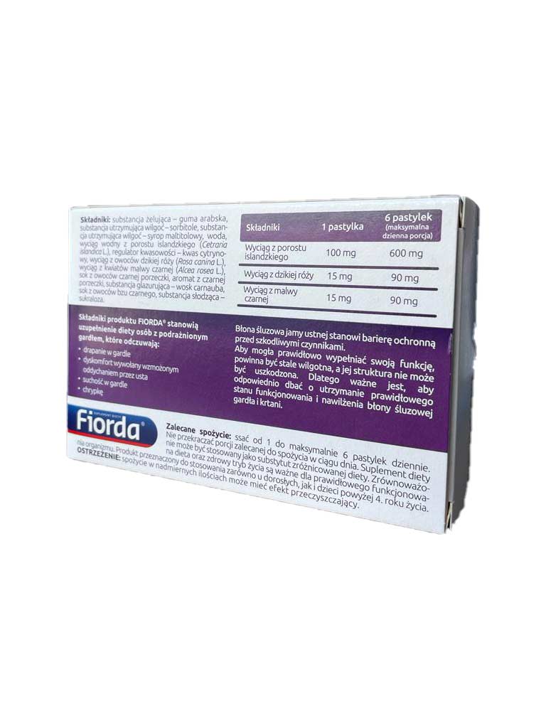 Fiorda Porost Islandzki Gardło I Krtań 60 pastylek