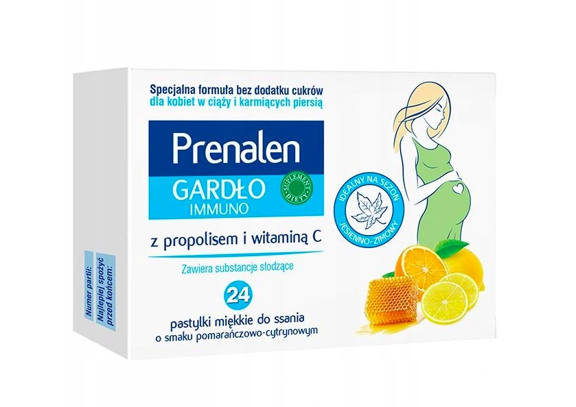 Prenalen Immuno Gardło 24 Pastylki Do Ssania Dla Kobiet W Ciąży/Karmiących