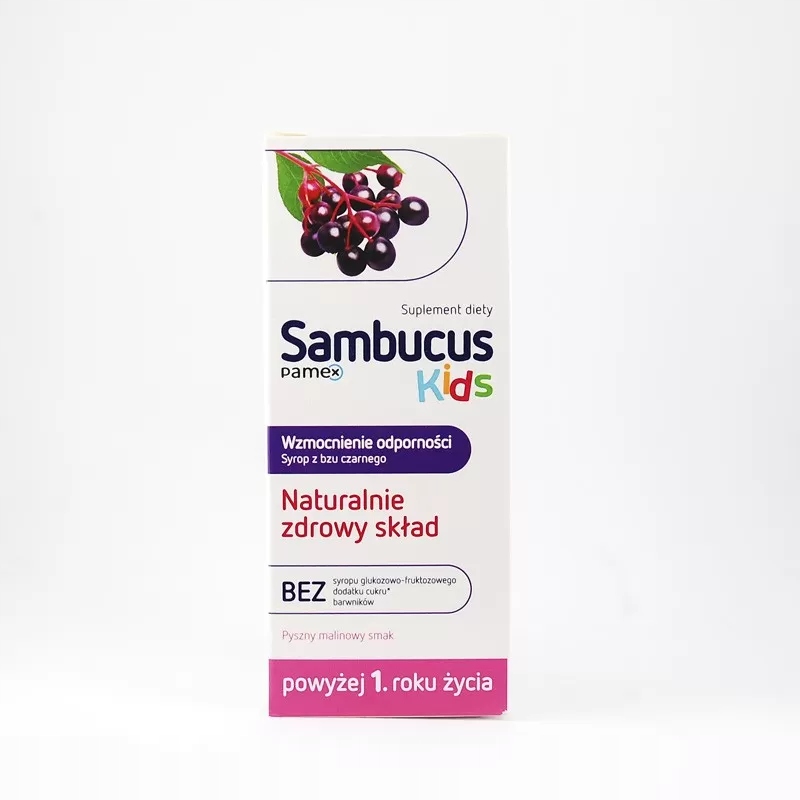 Sambucus Kids Smak Malinowy Naturalnie Zdrowy Skład 120ml