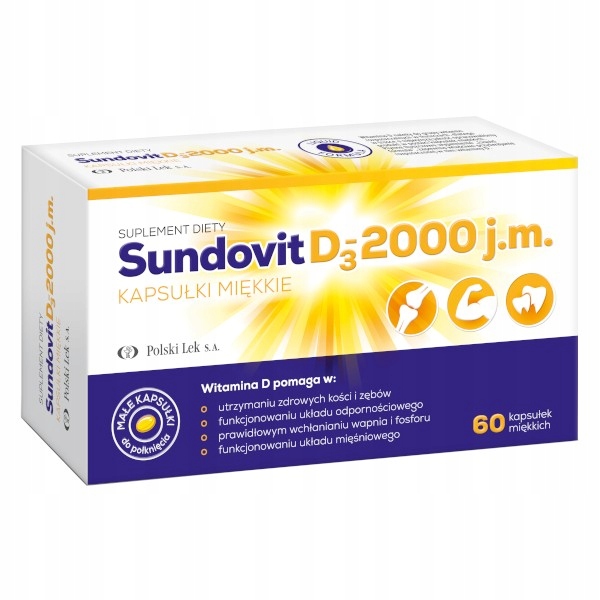 Sundovit D3 2000 j.m 60 Małych Kapsułek