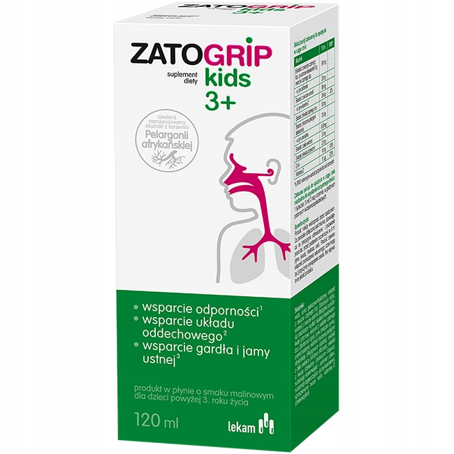 Zatogrip Kids 3+ Syrop Wspierający Odporność 120 ml