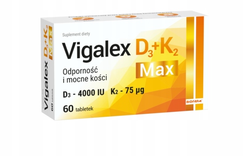 Vigalex D3 + K2 Max Wsparcie Odporności 60 Tabletek