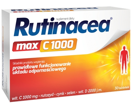 Rutinacea Max C1000 Rutozyd + Cynk + Selen + Wit. D 30 Tabletek