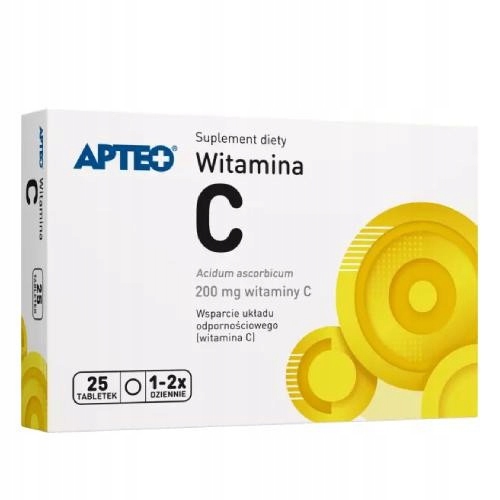Apteo Witamina C 200mg 25 Tabletek Wsparcie Odporności