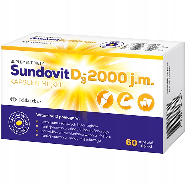 Sundovit D3 2000 j.m 60 Małych Kapsułek