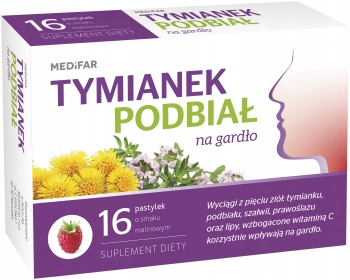 Tymianek Podbiał Na Gardło 16 Pastylek Malinowych