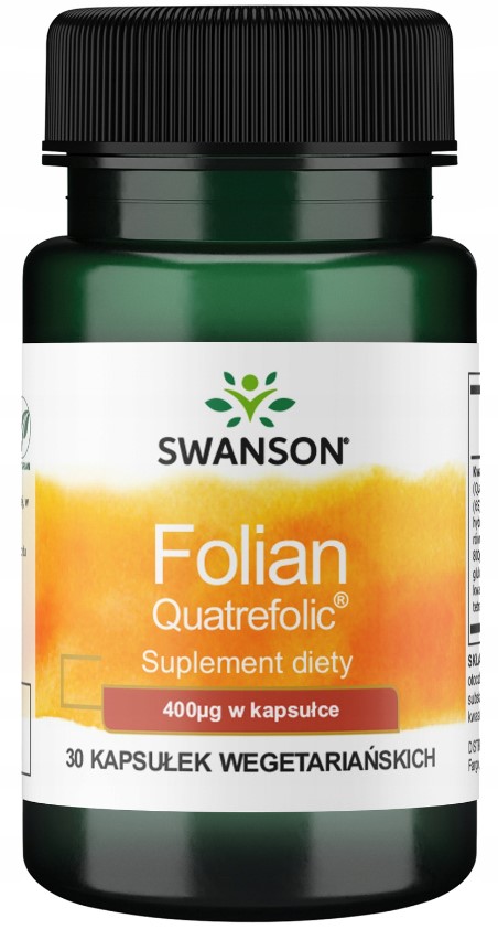 Swanson Kwas Foliowy 400mcg Przyswajalny 30 Wege Kapsułek