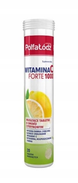 Witamina C Forte 1000 Smak Cytrynowy 20 Tabletek Musujących Polfa Łódź