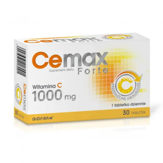 CeMax Forte Witamina C 1000mg O Przedłużonym Uwalnianiu 30 Tabletek