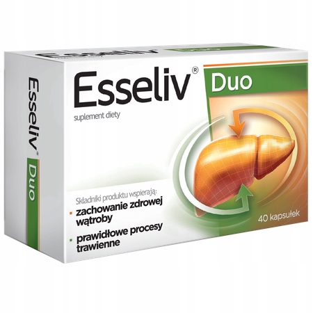 Esseliv DUO Zdrowa Wątroba Fosfolipidy Ostryż Ornityna 40 Kapsułek