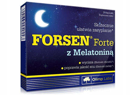 Olimp Forsen Forte z Melatoniną Wycisza Poprawia Jakość Snu 30 Kapsułek