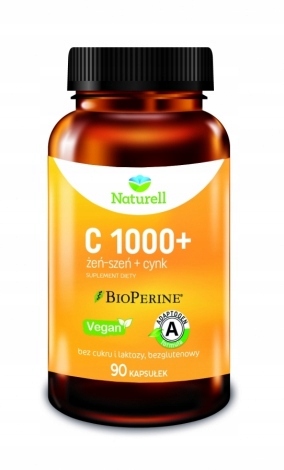 Naturell Witamina C 1000+ Żeń Szeń + Cynk 90 Kapsułek