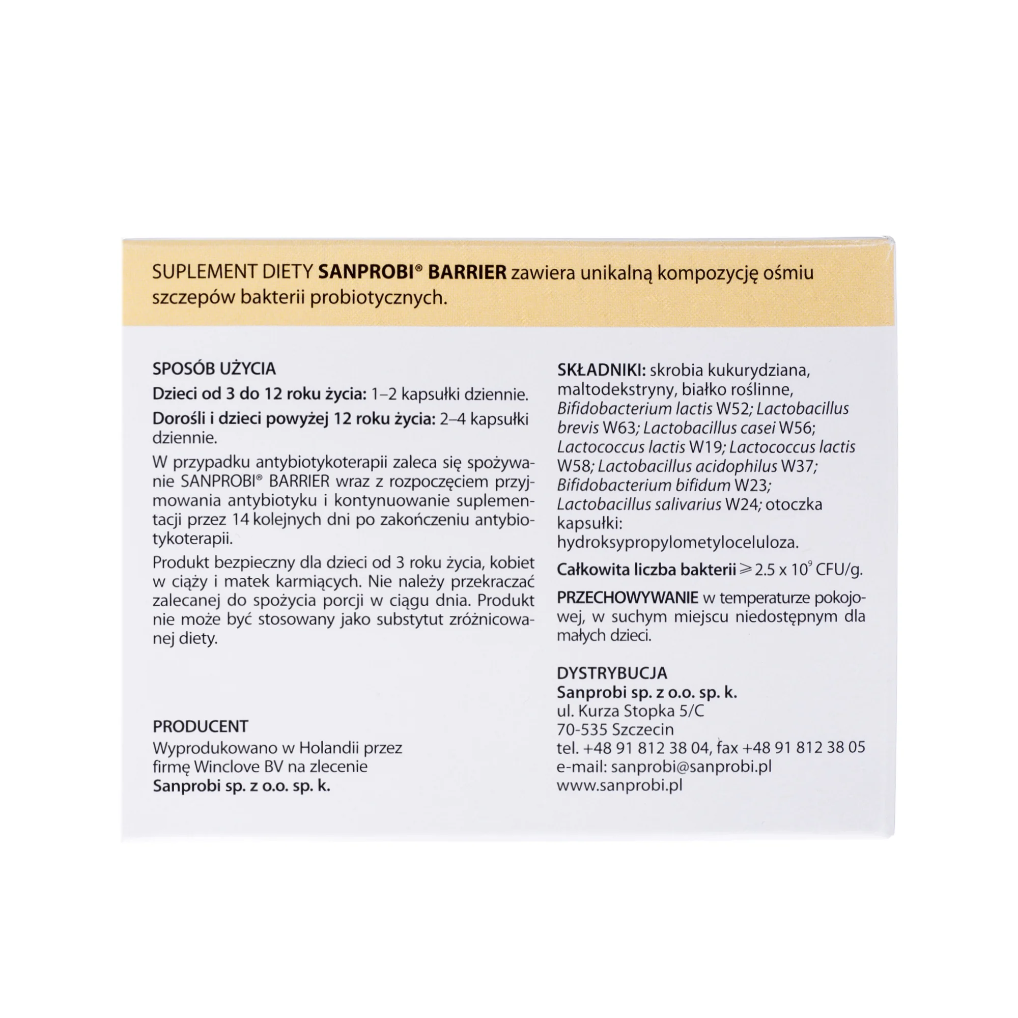 Probiotyk Sanprobi Barrier 9 Szczepów 40 Kapsułek