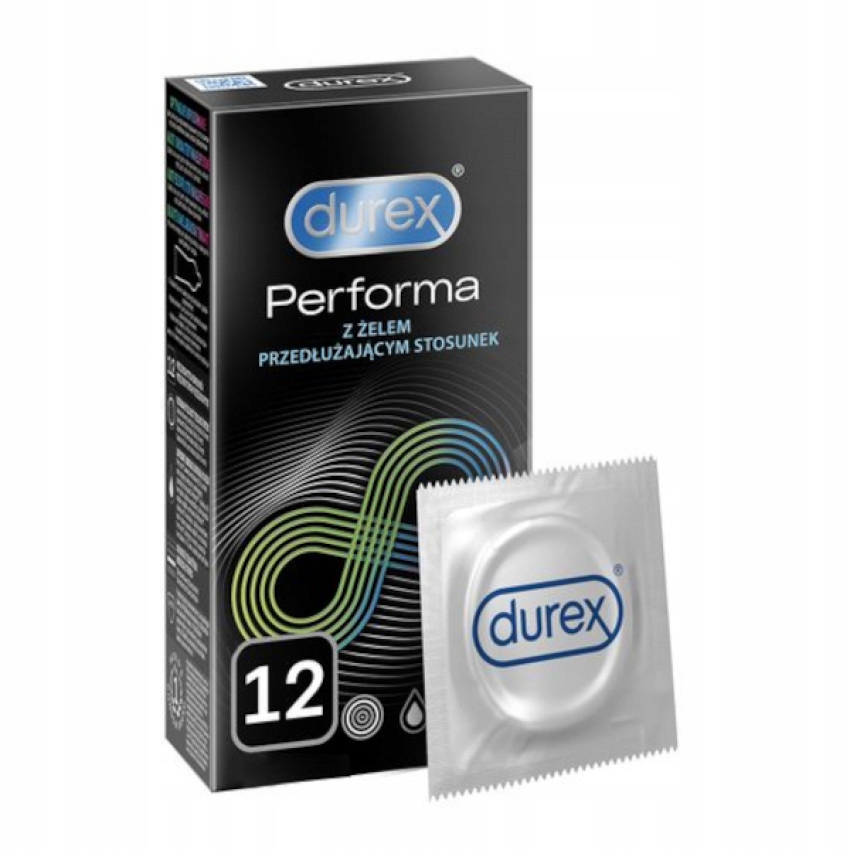 Durex Performa Prezerwatywy Z Żelem Przedłużającym Stosunek 12 Sztuk