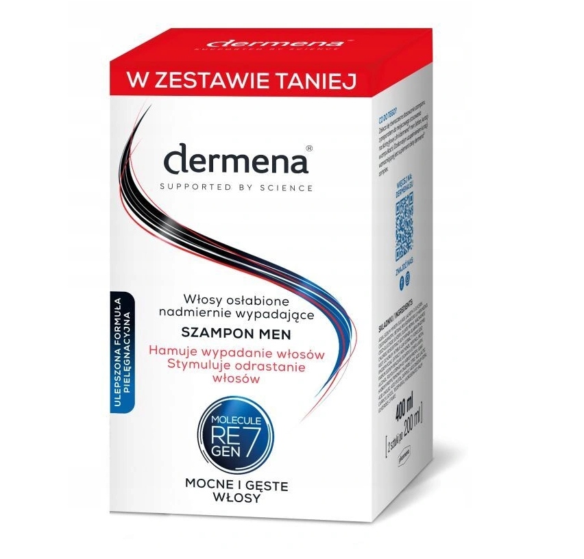 DERMENA MEN Szampon Przeciw Wypadaniu Włosów 2x200