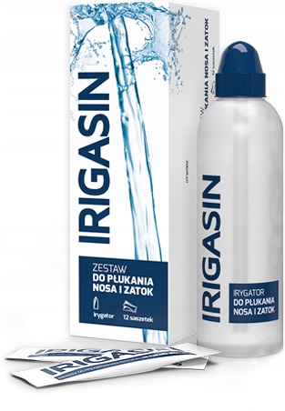 Irigasin Zestaw Do Płukania Nosa I Zatok, Saszetki 12 Sztuk + Irygator