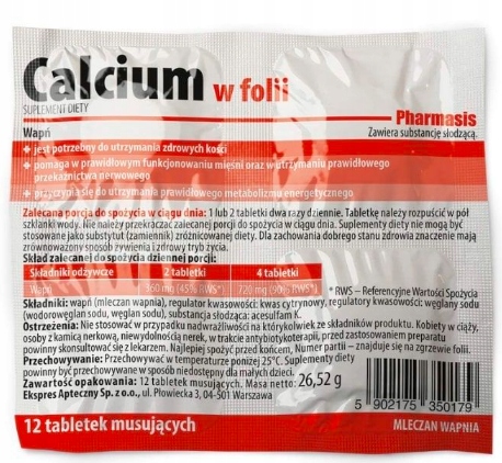 Pharmasis Calcium W Folii 12tabl