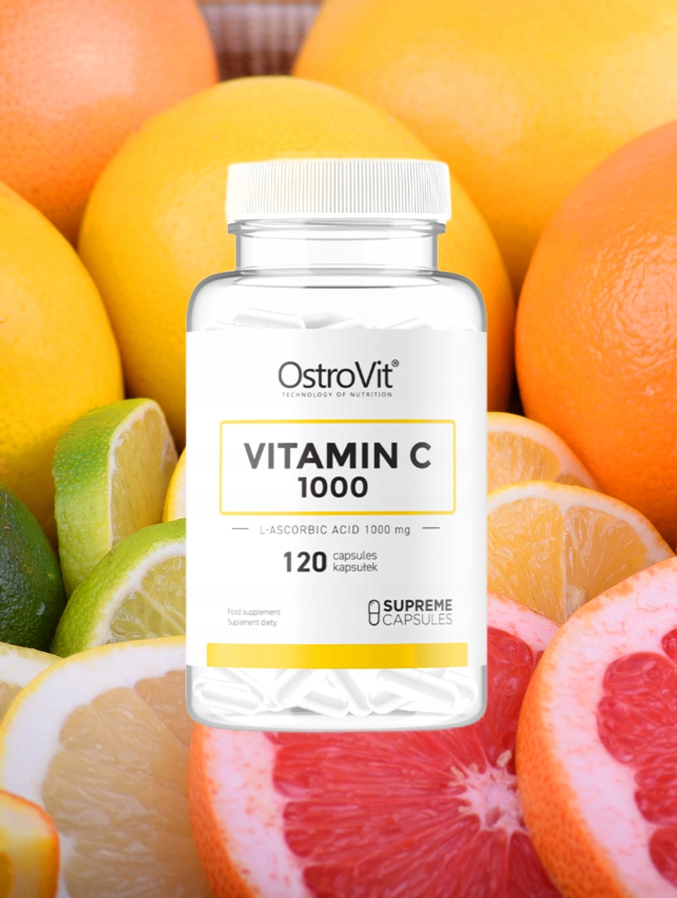 OstroVit Vitamin C1000 Wsparcie Odporności I Antyoksydacji 120 Kapsułek
