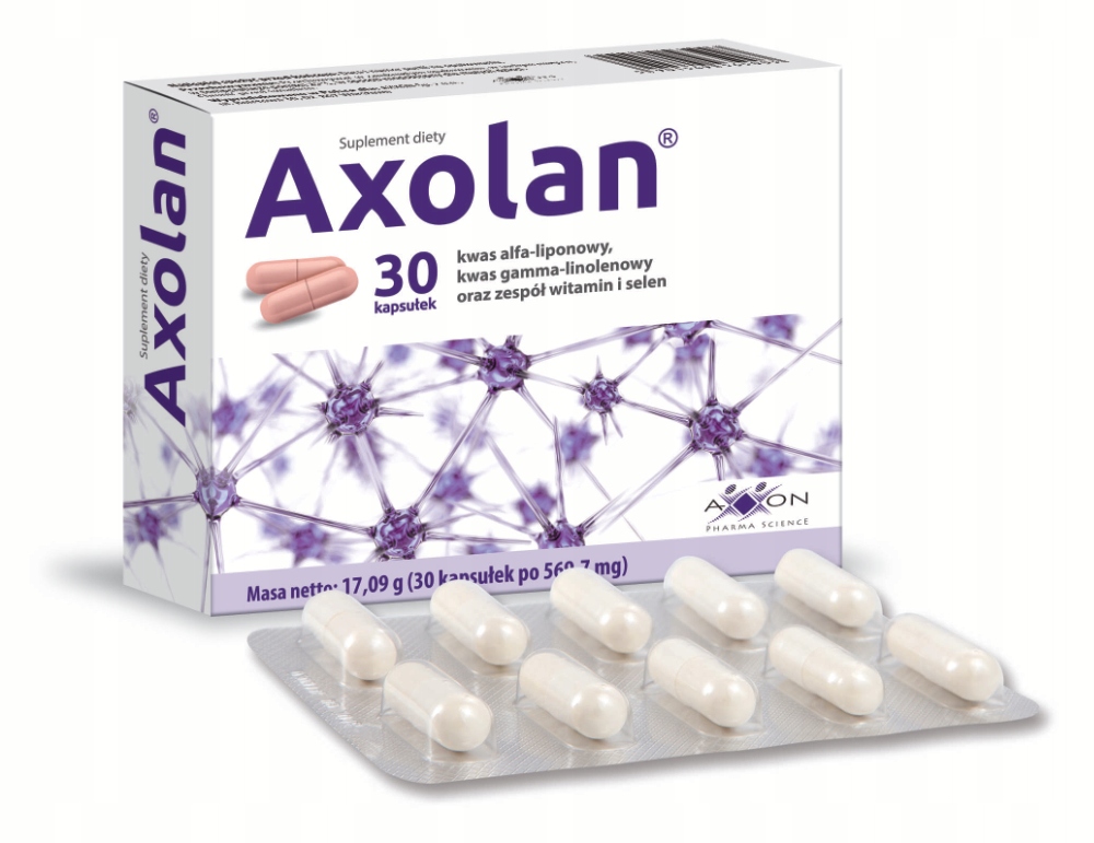 Axolan Kwas Alfa-Liponowy Wsparcie Układu Nerwowego 30 Kapsułek