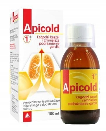 Apicold 1+ Syrop Z Korzenia Prawoślazu Z Dodatkiem Miodu