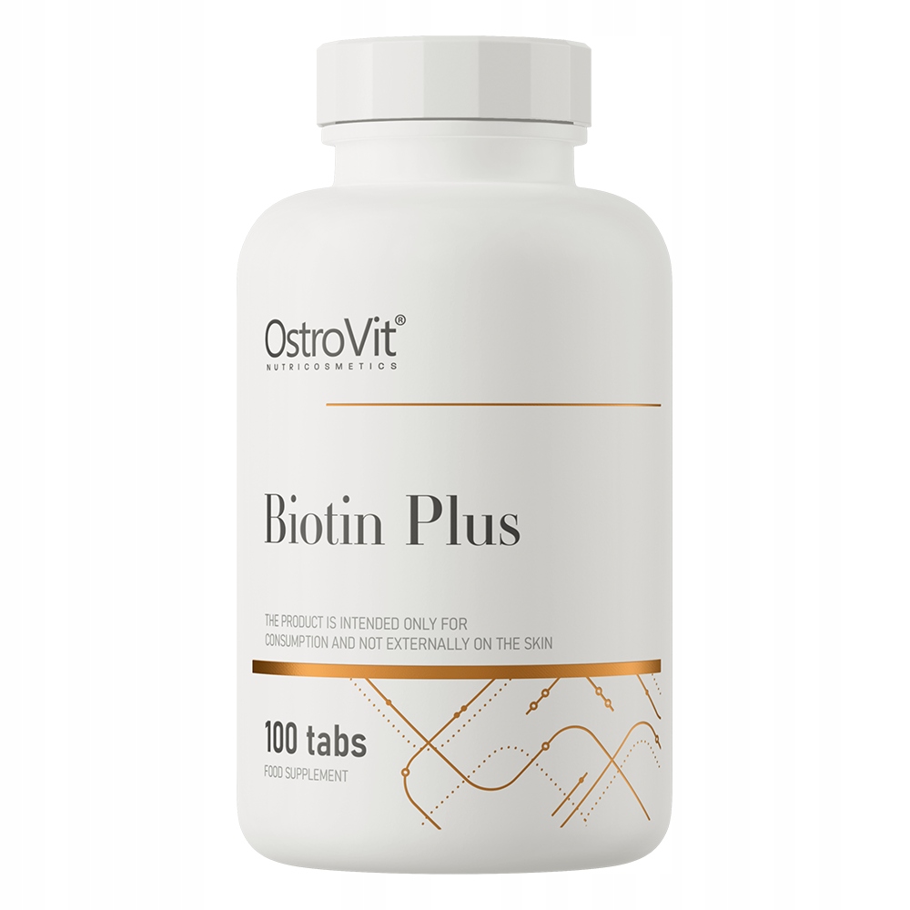 OstroVit Biotin Plus Biotyna Cynk Selen Kwas Foliowy 100 Tabletek