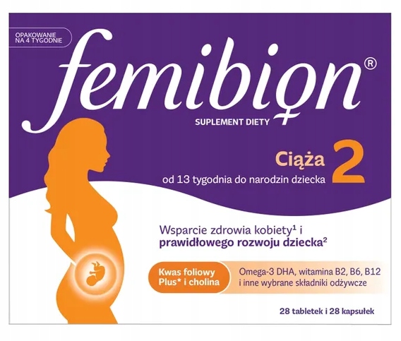 Femibion 2 Kwas Foliowy DHA Jod Biotyna 28 Tabl + 28 Kaps