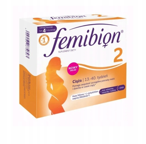 Femibion 2 Kwas Foliowy DHA Jod Biotyna 28 Tabl + 28 Kaps