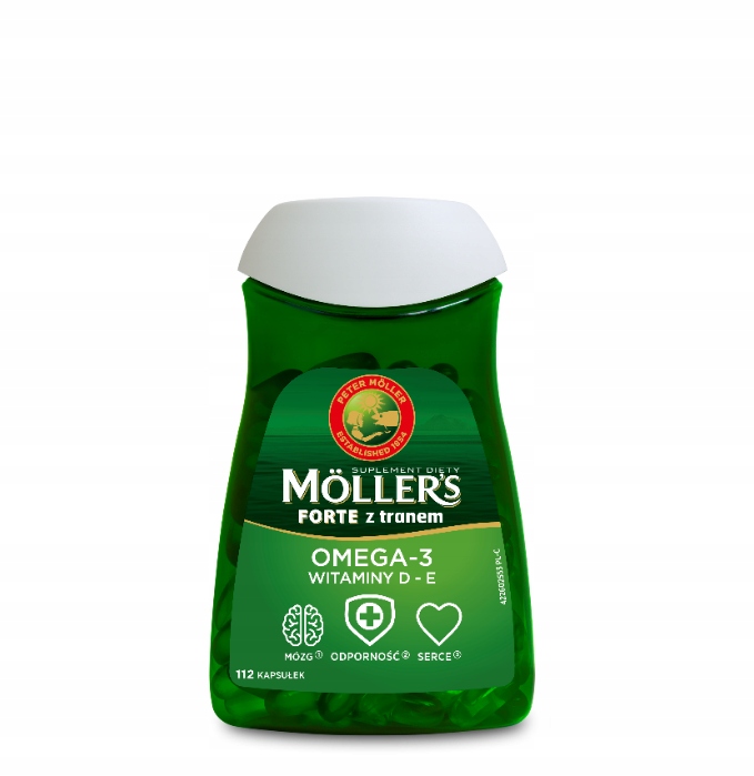 Moller's Forte Z Tranem Omega-3 Wit. D + E 112kaps