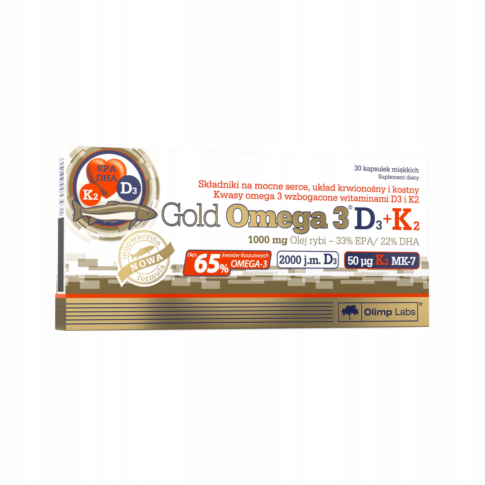 Olimp Gold Omega 3 D3 + K2 Mocne Serce 30 kaps.