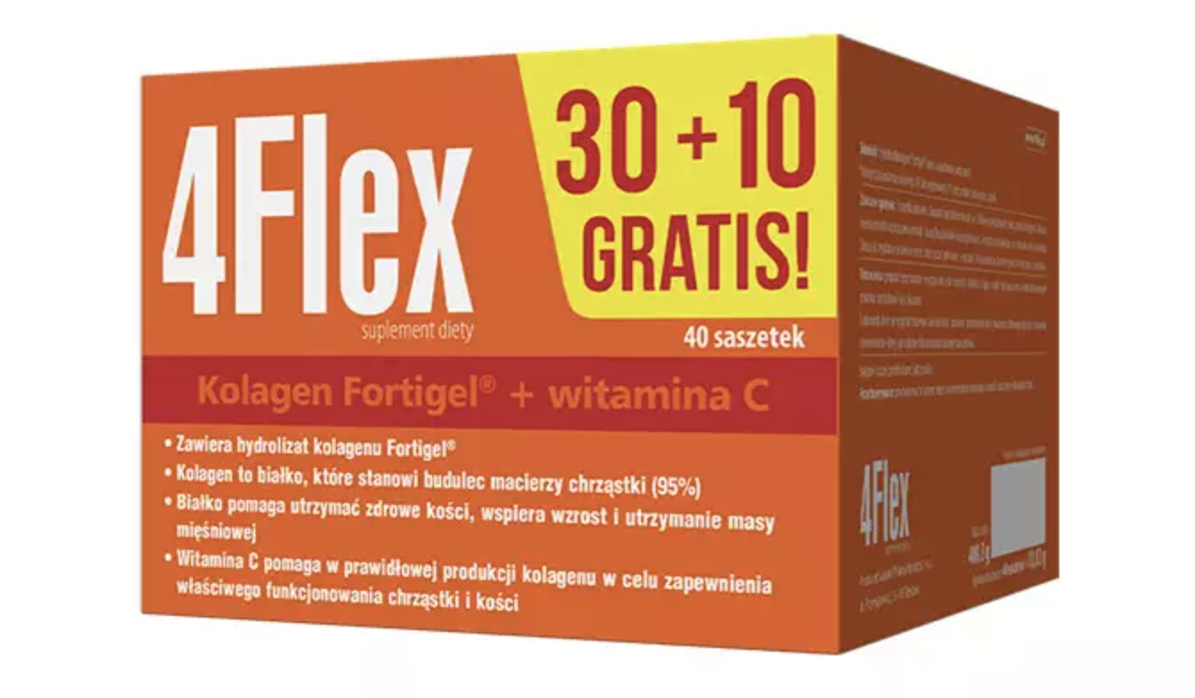 4Flex 40 SASZETEK KOLAGEN NA STAWY, ZDROWE KOLANA